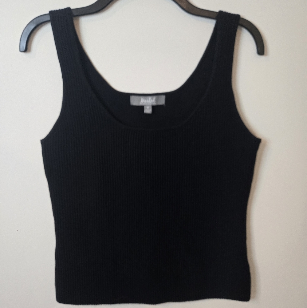 Marled By Reunited Clothing Black Tank Top Ribbed Size Medium